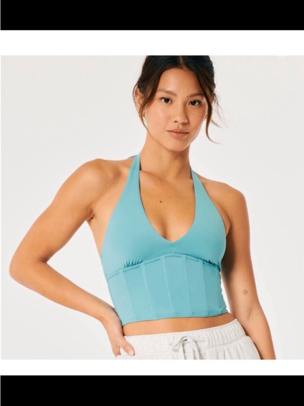 NWT Gilly Hicks Micro-Modal Halter Bustier Top Turquoise Womens XS